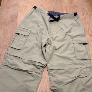 EMS khakis cargo pants size 36 mens belted wast nylon zip off pants